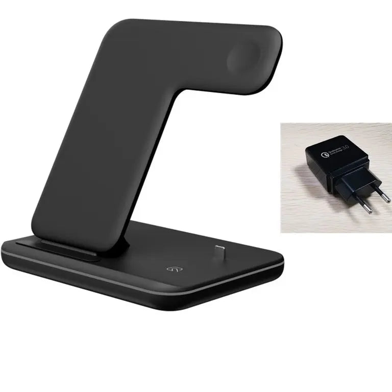 One-Stop 3-in-1 Fast Wireless Charger Stand — Fast, Tidy, Ready - Chargenza
