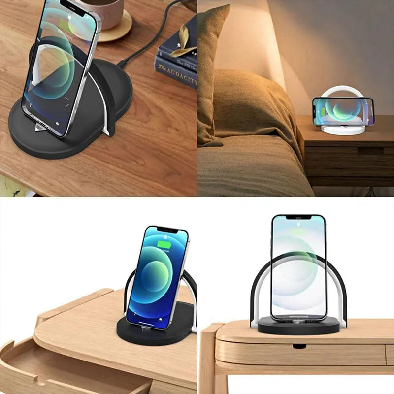 All-in-One Bedside Wireless Lamp Charger — Phone, Earbuds & Lamp - Chargenza