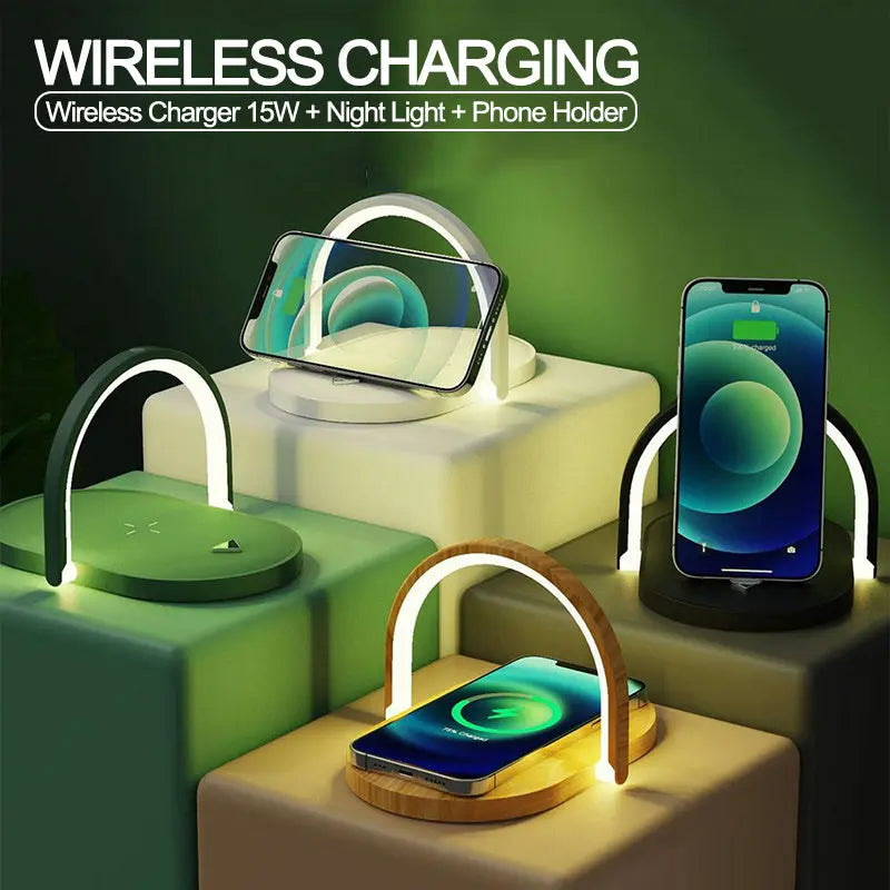 All-in-One Bedside Wireless Lamp Charger — Phone, Earbuds & Lamp - Chargenza